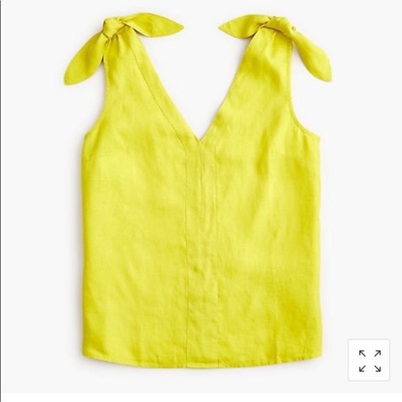 J. Crew Bow Tie Shoulder Linen Tank in Chartreuse Limoncello size XXL NWT - Picture 10 of 10